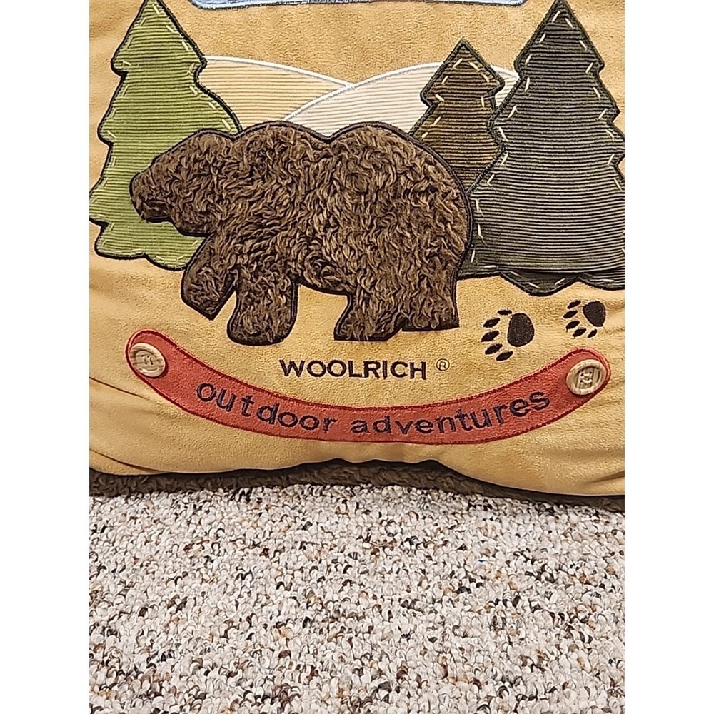 Woolrich big Bear playground Outdoor Adventures Appliqué embellished pillow-18" - Picture 3 of 4